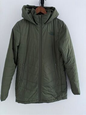 The North Face Hooded Olive Green Insulated Jacket size small
